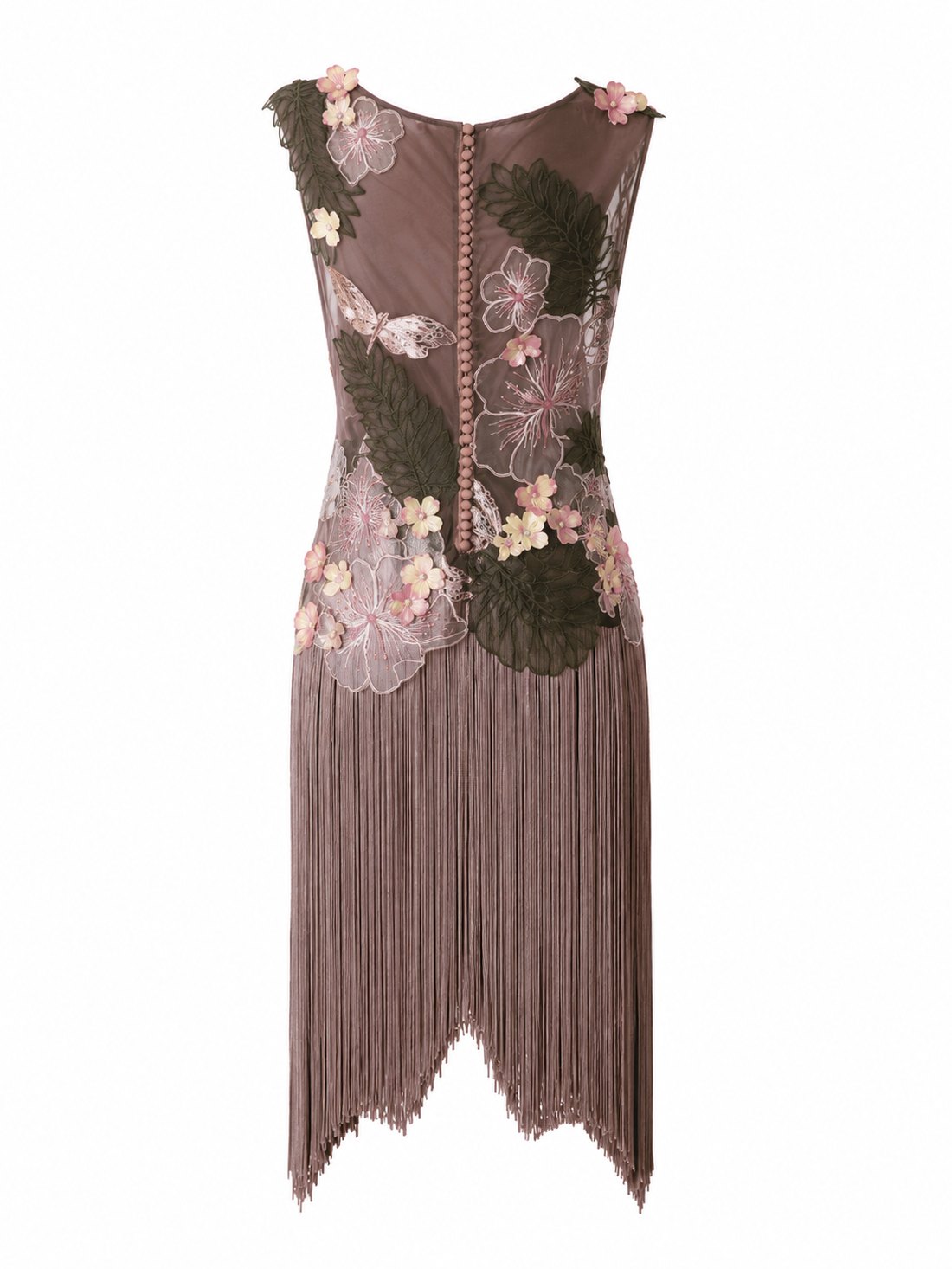 Botanical Fringe Cocktail Dress